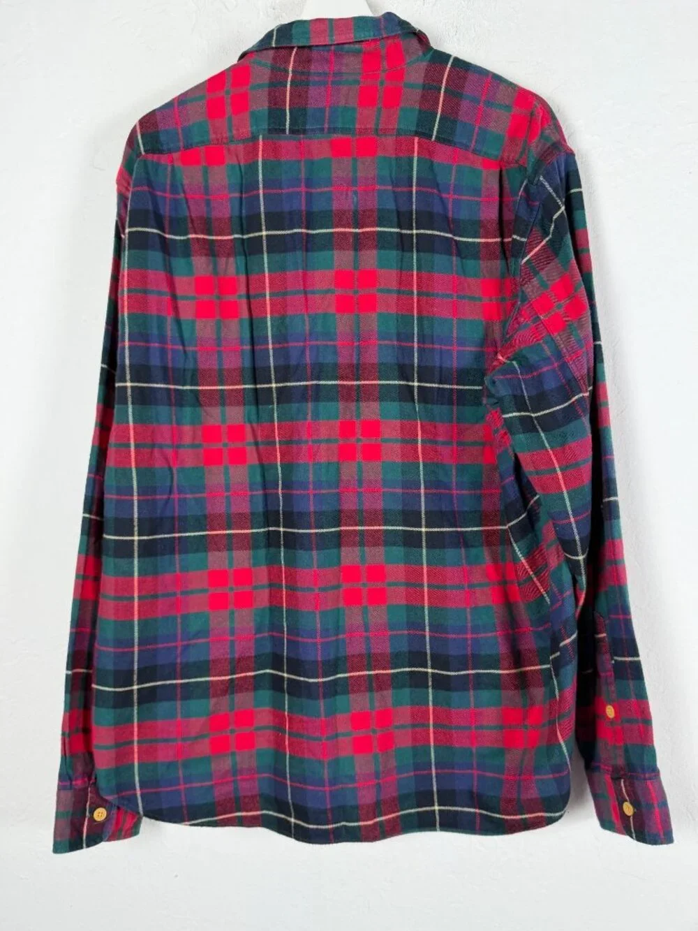 J.Crew Men's Flannel Plaid Long Sleeve Button Up Shirt Slim Fit XL Red/Green